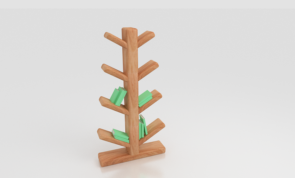 Tree of Life Bookshelf – 3D Render